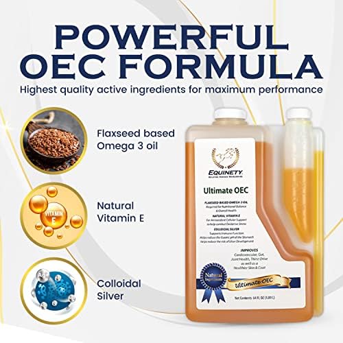Equinety Ultimate OEC Horse Oil for Coat, Hoof & Joint Support, 64 fl. oz.