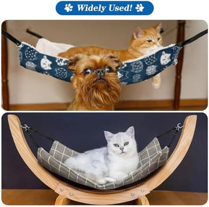 Jetec 2 Pack Cat Hammock for Cage, Cat and Plaid, L