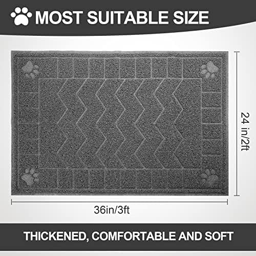 Cat Litter Box Mat, 35" x 24" Large Waterproof Litter Trapping Mat
