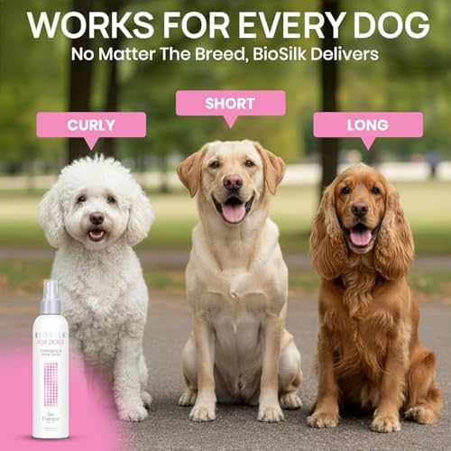 BioSilk for Dogs Silk Therapy Detangling and Shine Spray, 8 Fl Oz, 6-Pack