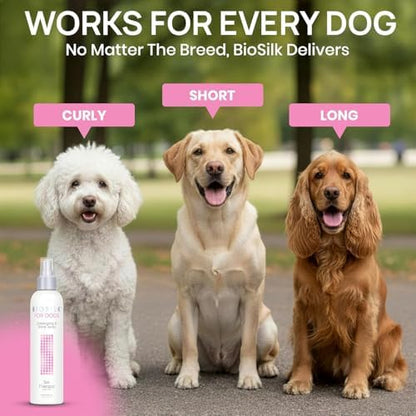 BioSilk for Dogs Silk Therapy Detangling and Shine Spray, 8 Fl Oz, 6-Pack