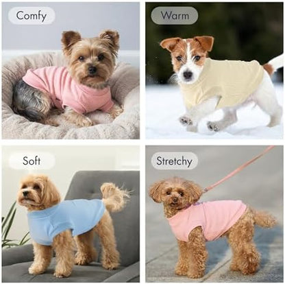 3 Pack Dog Shirt for Small Supplies Functional Waffle Dog Clothes Warm Soft Sweatshirt Outfit for Dogs Cats Pet Apparel