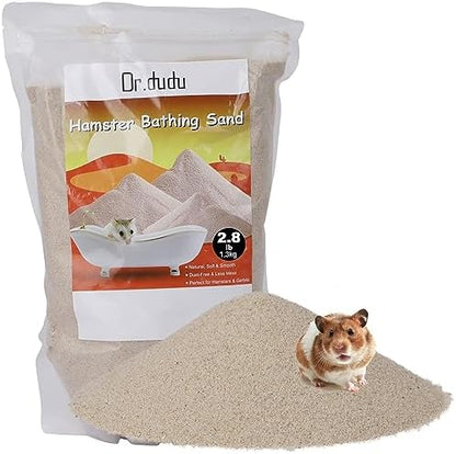 DR.DUDU 2.8lb Hamster Sand for Sand Bath, Hamster Cage Accessories(Beige)