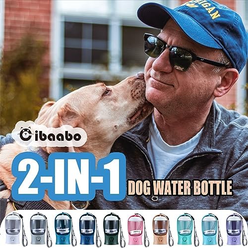 Cibaabo Dog Water Bottle Portable with Food Container & Filter for Travel