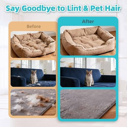 Pet Hair Removal Glove, Upgraded Electrostatic Pet Hair Remover, Reusable Five-Finger Magic Brush, Effectively Removes Dog & Cat Hair from Couch, Carpet, Clothes, Furniture & Car Seat