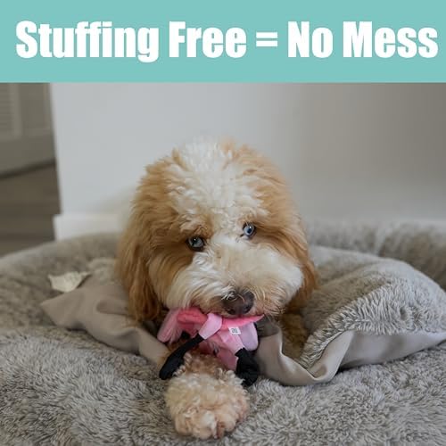 SPOT Skinneeez Flamingo 13 Inch Stuffing-Free Plush Squeaky Dog Toy – Soft Interactive Chew Toy for Small and Medium Dogs – Mess-Free Play for Light & Moderate Chewers