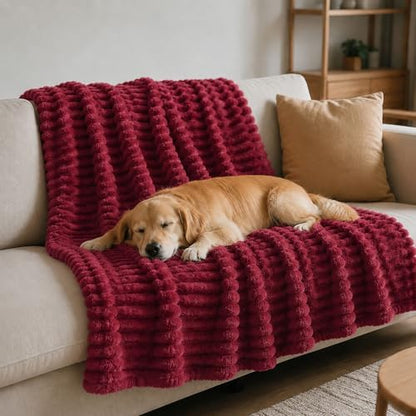 Emotional Support Blanket for Dogs, Yellow Dog Blanket (Claret,59x79in)