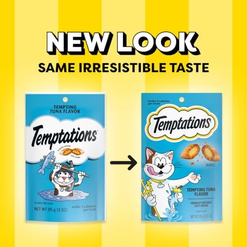 Temptations Classic Tempting Tuna Crunchy and Soft Cat Treats, 3 oz, 12pk