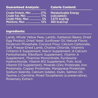 BIXBI Rawbble Freeze-Dried Raw Coated Dog Food, Lamb – Fresh Meat, No Meat Meals, Grain-Free – USA Made, 4 lbs