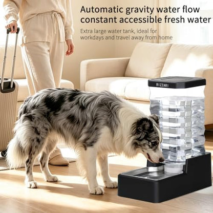 RIZZARI 2.64 Gallon Dog Water Bowl Dispenser:Large for Multiple Dogs