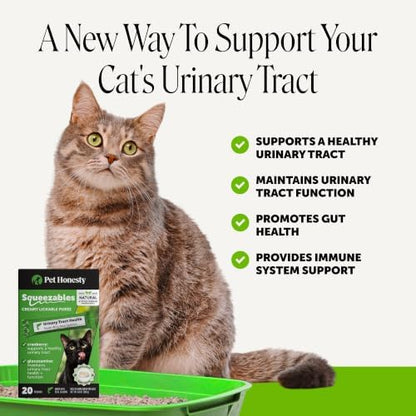 Pet Honesty Vet Recommended Cat Urinary Supplement Lickable Puree, 20 Ct