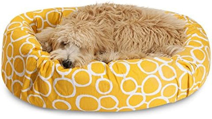 Majestic Pet 32" Fusion Yellow Sherpa Bagel Bed