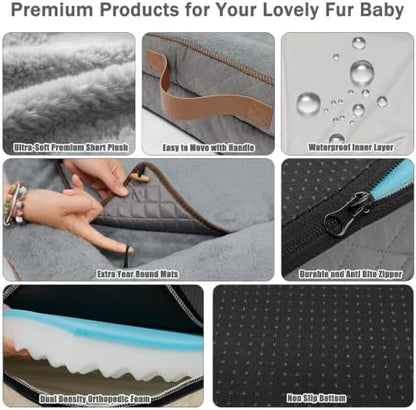 Orthopedic Memory Foam Dog Bed with Reusable Potty Pad