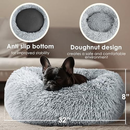 Dog Beds Large Sized Dog and Cats, 32in Pet Beds for Large Pet (Light Grey)
