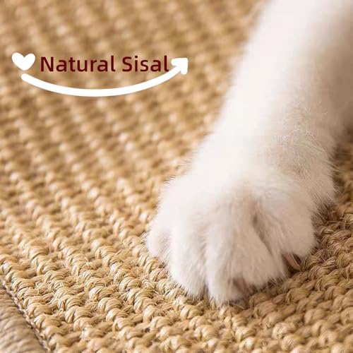 SHENGOCASE 4-Pack 7.9" x 7.9" Sisal Cat Scratching Mat Pad with Hook & Loop Tapes for Wall Couch, Window Perch, Cat Wall Furniture Shelves