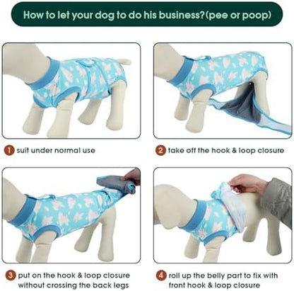 Kuoser Recovery Suit for Dogs Cats, Soft Dog Surgery Suit Female Male Spay