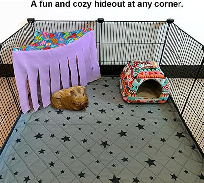 RIOUSSI Guinea Pig Hideout Hideaway Corner Fleece Toys Cage Accessories