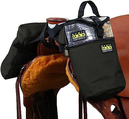 TrailMax Horse Horn Bags for Trail Riding – Medium & Large Western Saddle Horn Bags for Horses & Mules, Insulated Trail Gear with Secure Fit & Grab-and-Go Liners, Medium, Black