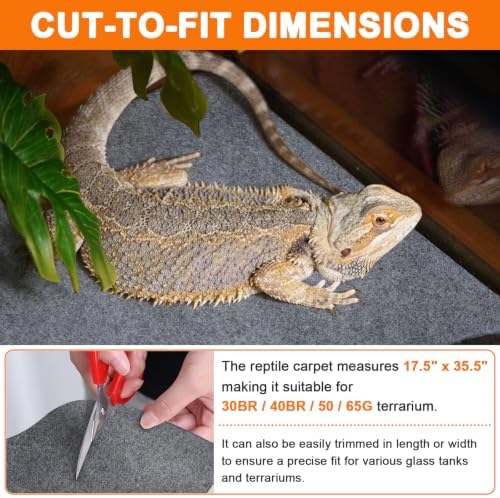Reptile Carpet, Terrarium Liner, Reptile Bedding Substrate, 17.25" x 35.25"