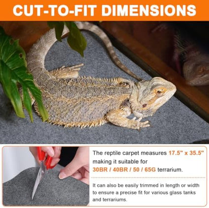 Reptile Carpet, Terrarium Liner, Reptile Bedding Substrate, 17.25" x 35.25"