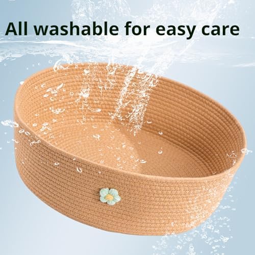 Rattan Cat Litter Pet Bed for Home Pet Supply Pet Sleeping Cat Beds,for All Seasons Cat Hammock Foldable Sleeping Nest Basket Handmade Natural Cradle Scratcher Cuddler for Kitten Cute Style.