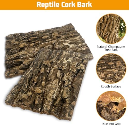 Reptile Cork Bark Bedding 6PCS Bearded Dragon Climbing Wall Mat