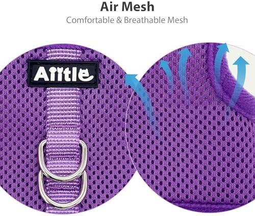 AIITLE Adjustable Rabbit Harness and Leash Set Escape Proof, Purple M
