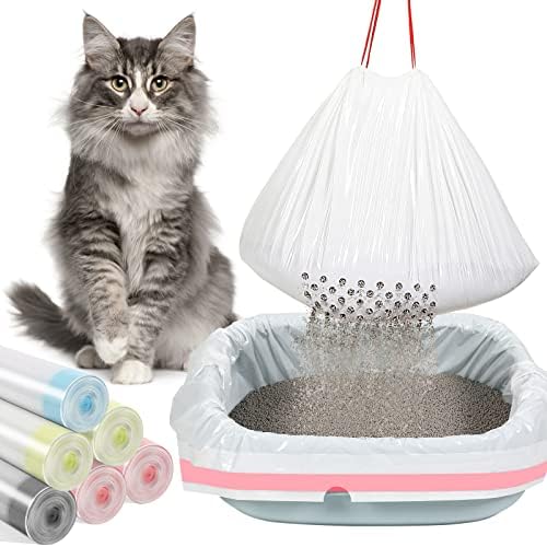 Jutom 84 Count Jumbo Sifting Cat Litter Box Liners with Holes 36''x18''