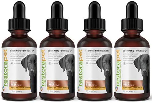 RestoraPet AM Daily Antioxidant Supplement for Dogs & Cats, Beef, 4-Pack