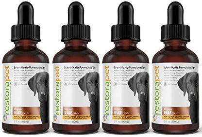 RestoraPet AM Daily Antioxidant Supplement for Dogs & Cats, Beef, 4-Pack