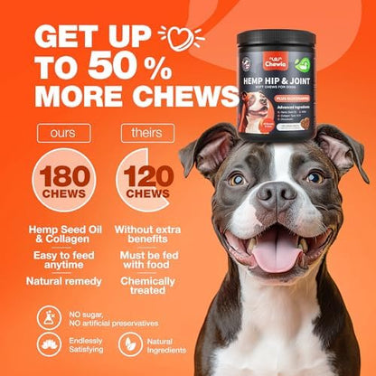 Hip & Joint Chews for Dogs – Glucosamine Joint Supplement for Mobility