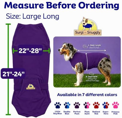 Surgi Snuggly Dog Surgery Recovery Suit, Cone Alternative, Spay/Neuter LL