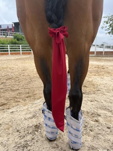 6 Pack Horse Tail Bags for Horses, Stretchy Tail Wraps with Tie Closure, Tail Protector for Grooming & Stable Use (Pretty Colors)