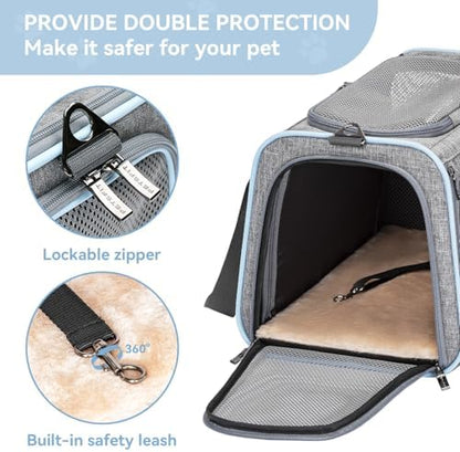 Petsfit Small Expandable Cat Carrier for Air Travel, Up to 9 lb