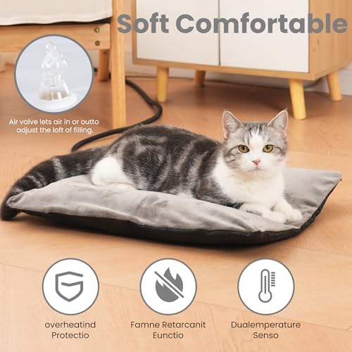 Outdoor Heating Pad，Heating Pet Bed for Small, Medium, Large and Dogs/Cats - Auto Temperature Control Outdoor Heated Pet Pad. (L -20 x 16 inch)