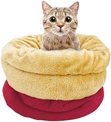 4 in 1 Self Warming Burrow Cat Bed Hideway Sleeping Cuddle Cave