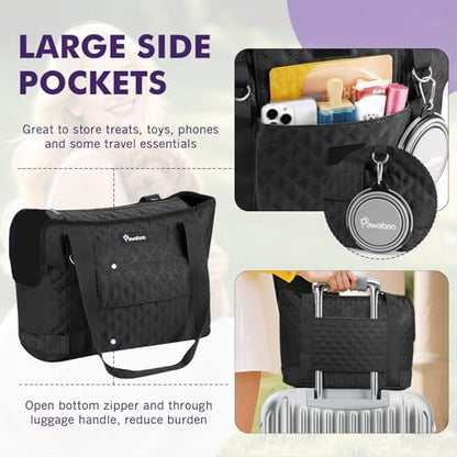 Pawaboo Dog Purse Carrier for Small Dogs with Pocket,Up to 11Lbs