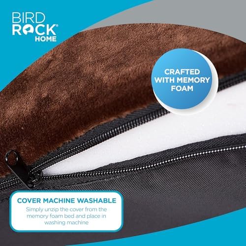 BIRDROCK HOME Memory 3" Memory Dog Bed | Ultra Soft Plush Pet Bed | Pet Mat (22 x 16, Brown)