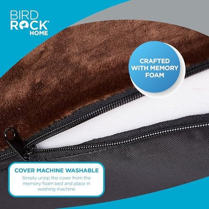 BIRDROCK HOME Memory 3" Memory Dog Bed | Ultra Soft Plush Pet Bed | Pet Mat (22 x 16, Brown)
