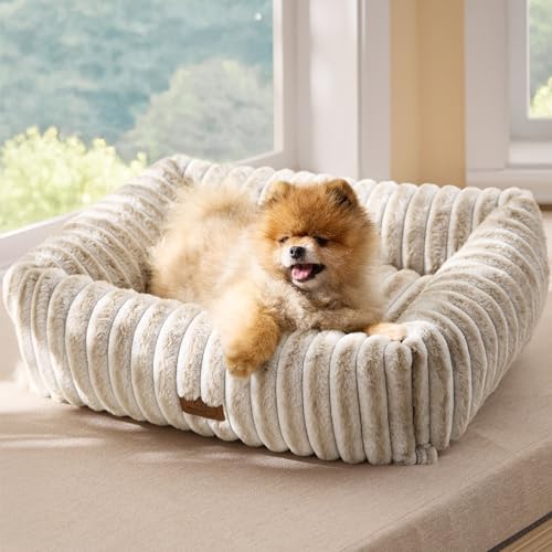 Bedsure ComfyFleece™ Dog Bed for Small Medium Dogs Washable,25in Amphora
