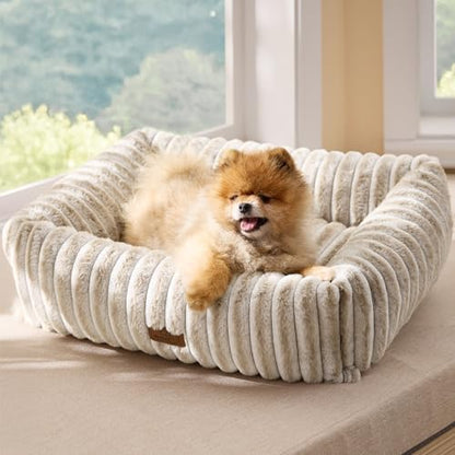 Bedsure ComfyFleece™ Dog Bed for Small Medium Dogs Washable,25in Amphora