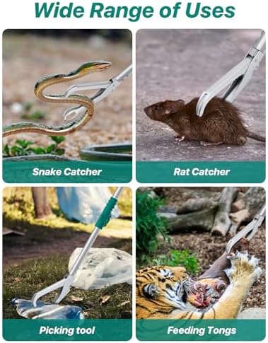 69" Snake Grabber Tool – Heavy Duty Locking Reptile Tongs for Rattlesnakes, Long Reach Folding Snake Catcher for Outdoor, Garden, and Emergency Use