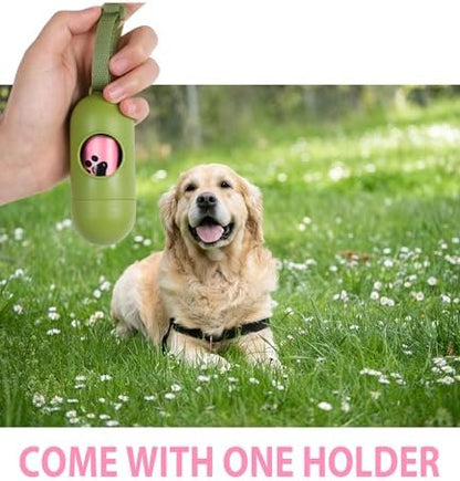 Pink Dog Poop Bags Rolls with Dispenser Leak Proof 540 Count Unscented