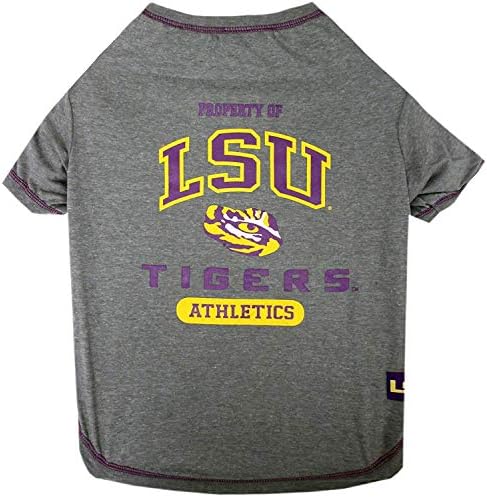 Pets First Collegiate LSU Tigers Dog T-Shirt, X-Large. - Licensed Shirt for Pets Team Colored with Team Logos.- Premium Stretchable Materials for The Comfrot of Your Dog & Cat.