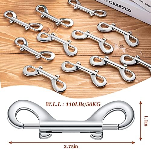 BBTO 12 Pcs Double Ended Bolt Snap Hooks for Dog Leash Horse,2.75 Inch