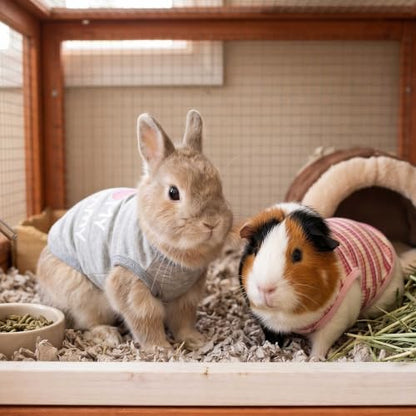 Guinea Pig Clothes (2-Pack), Striped Small Animal Vest T-Shirt