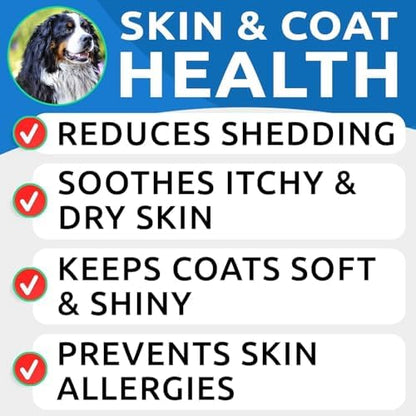 Omega 3 for Dogs - Fish Oil for Skin & Coat Health, Itch & Allergy Support