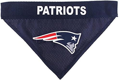 Pets First NFL New England Patriots Reversible Bandana Size XX-Large for Dogs & Cats. 2 Sided Sports Bandana, Premium Embroidery Team Logo, Many NFL Teams Available