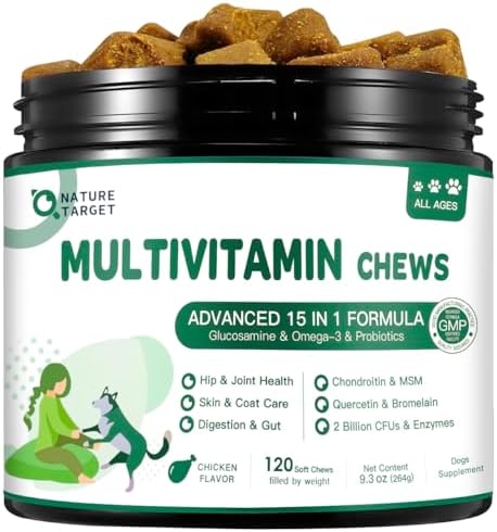NATURE TARGET Multivitamin for Dogs, 120 Soft Chews, Chicken Flavor
