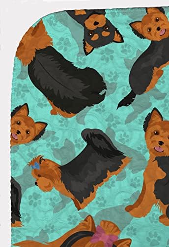 Caroline's Treasures MLM1024LQB Black and Tan Yorkie Quilted Blanket 50x60 Artwork Pattern Quilted Throw Blanket for Bed, Couch, Sofa, Soft and Lightweight